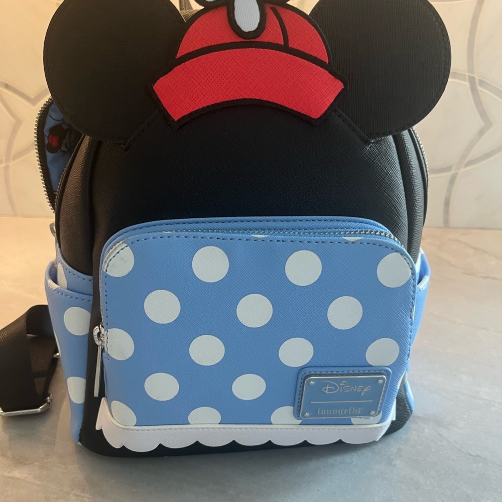 Loungefly Minnie Blue and White Polka Dot Bag
